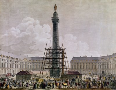 Construction de la colonne Vendôme en 1803-10 - French School